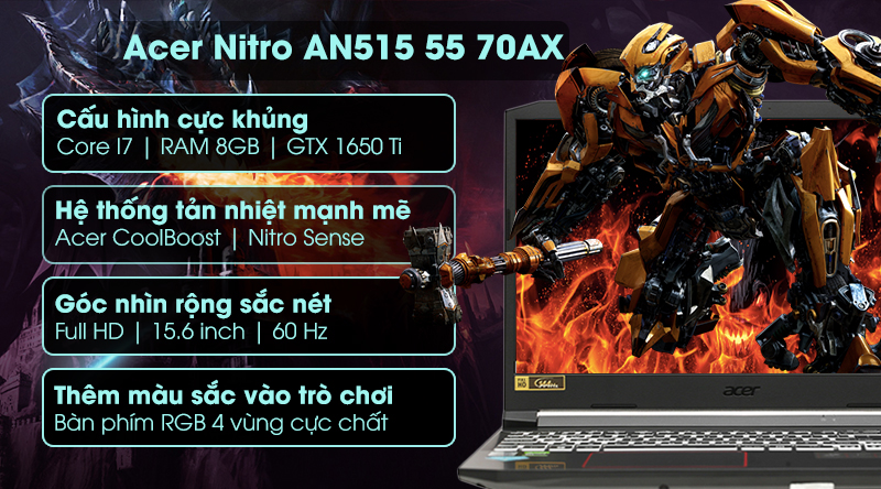 Laptop Acer Nitro AN515 55 70AX i7 