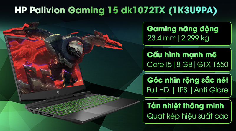Laptop HP Palivion Gaming 15 dk1072TX i5